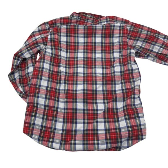 L.L. Bean Womens Vintage Red Plaid Flannel Shirt Size 12 100% Cotton Long Sleeve - Picture 4 of 4